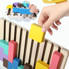 Wooden Tetris Puzzle for Kids – Montessori Brain Blocks - Image 4