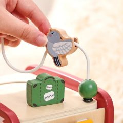 Montessori wooden activity bus toy