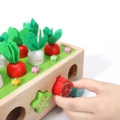 Montessori Radish Garden Sorting Toy – Wooden Matching & Fine Motor Skills Activity Box
