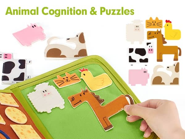 montessori farm busy book offers 20 different activities across 10 page