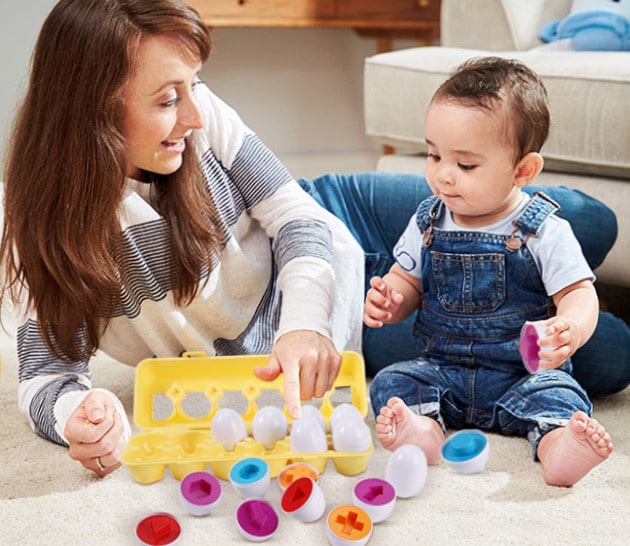 montessori eggs toy toddler shape matching activity